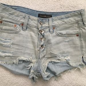 Abercrombie and Fitch Light Wash High Rise Shorts